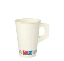 STARPAK STARPAK Becher 80 Trinkbecher mit Henkel, Pappe "To Go" 0,2 l Ø 7 cm · 9,7 cm weiss – Produktbild 1 von 1