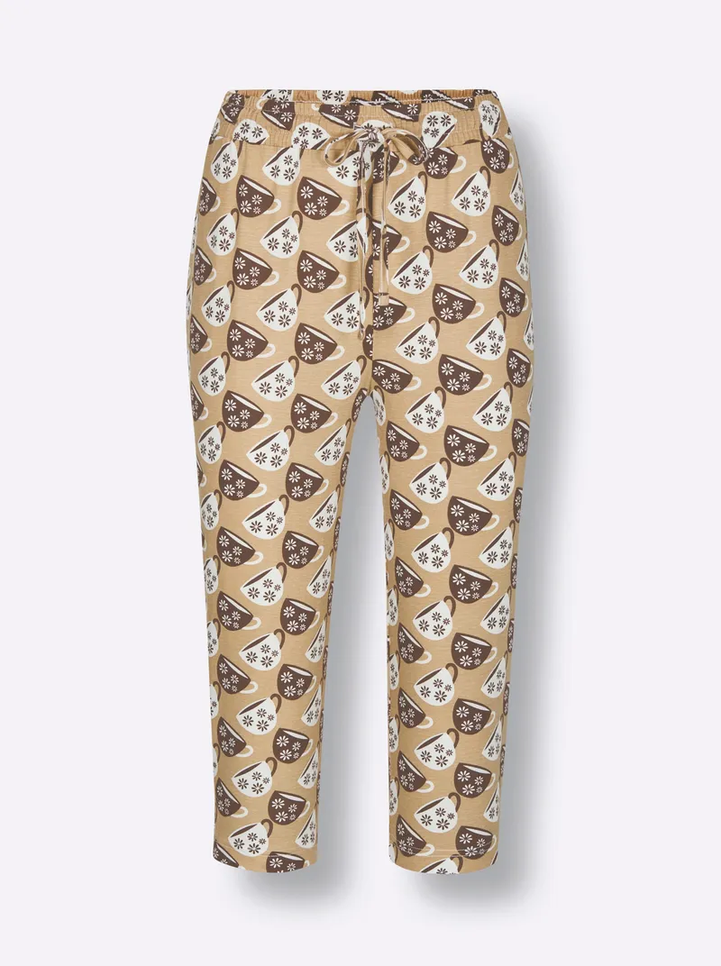 wäschepur Capri-Hose camel-schoko-bedruckt, Camel-schoko-bedruckt, – Produktbild 1 von 2