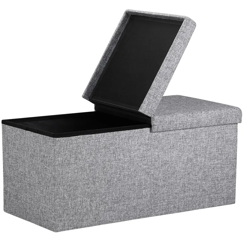 Casaria® Casaria Casaria Faltbare Sitztruhe mit klappbarem Deckel hellgrau - 80x40x40cm – Produktbild 1 von 1