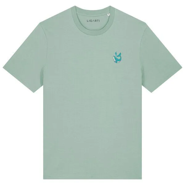 LIGARTI Besticktes T-Shirt – Walter der Wal – LIGARTI Tiermanufaktur, Petrol, – Produktbild 2 von 2