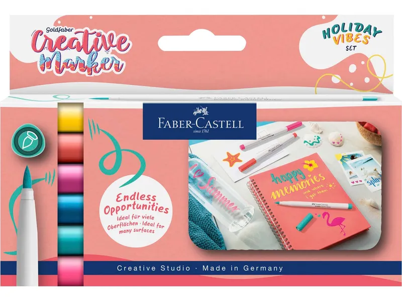 Faber-Castell Faber-Castell 6er-Set Goldfaber Creativ-Marker "Holiday Vibes" B-Spitze – Produktbild 1 von 1