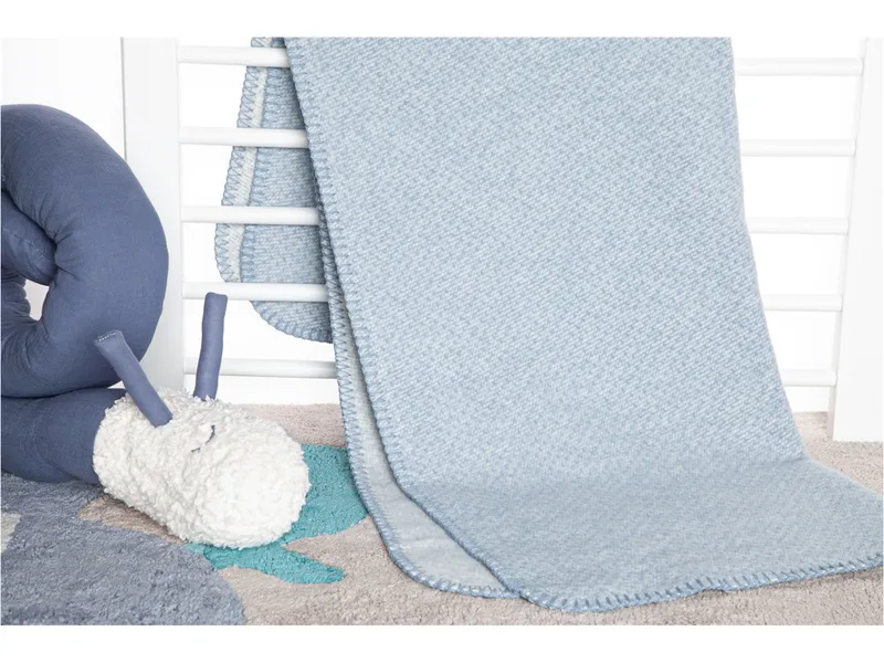 Richter Textilien Richter Textilien Babydecke Bio-Baumwolle melange Maße 75 x 100 cm, Blau, mehrfarbig, – Produktbild 2 von 2