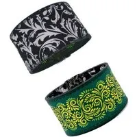 Seegarn Seegarn Wende-Armband 4cm, Blumen (schwarz) / ornament (grün), – Produktbild 1 von 1