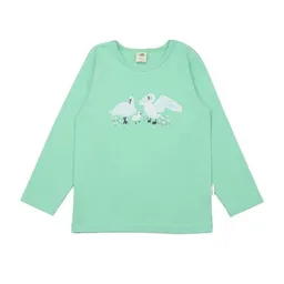 Walkiddy Walkiddy Kinder Langarmshirt GOTS zertifiziert Bio-Baumwolle, Mintgrün, Schwan-Motiv – Produktbild 1 von 1