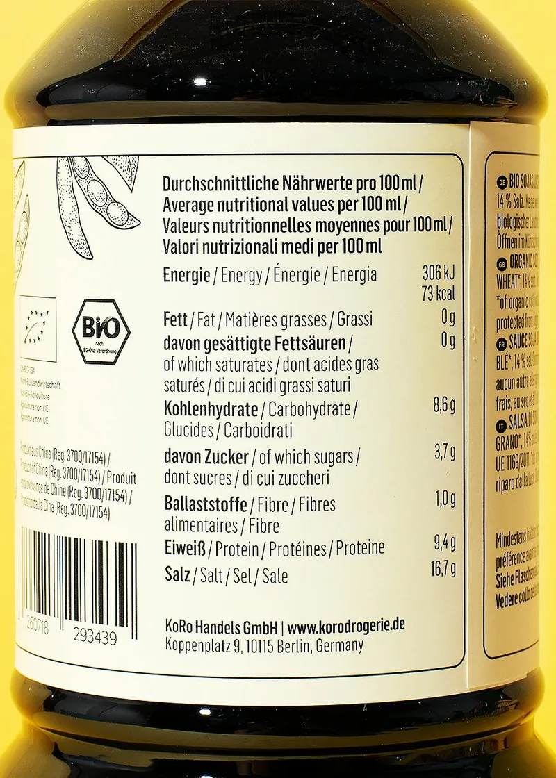 KoRo Bio Sojasauce 1 L – Produktbild 4 von 5