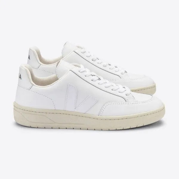 Veja Veja Sneaker Damen - V-12 Leather, Weiß (extra white), – Produktbild 1 von 4