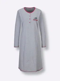 Comtessa Sleepshirt grau-meliert-rot – Produktbild 1 von 1