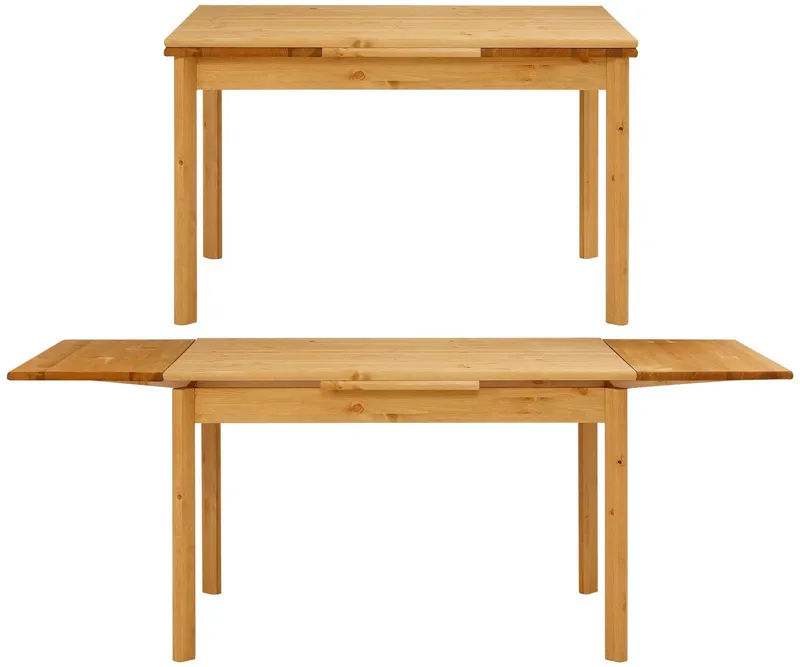 OTTO home Esstisch Tirza, Tisch, Speisetisch, aus massiver Kiefer, FSC® zertifiziert, mit Auszugsfunktion, Beige, – Produktbild 1 von 5
