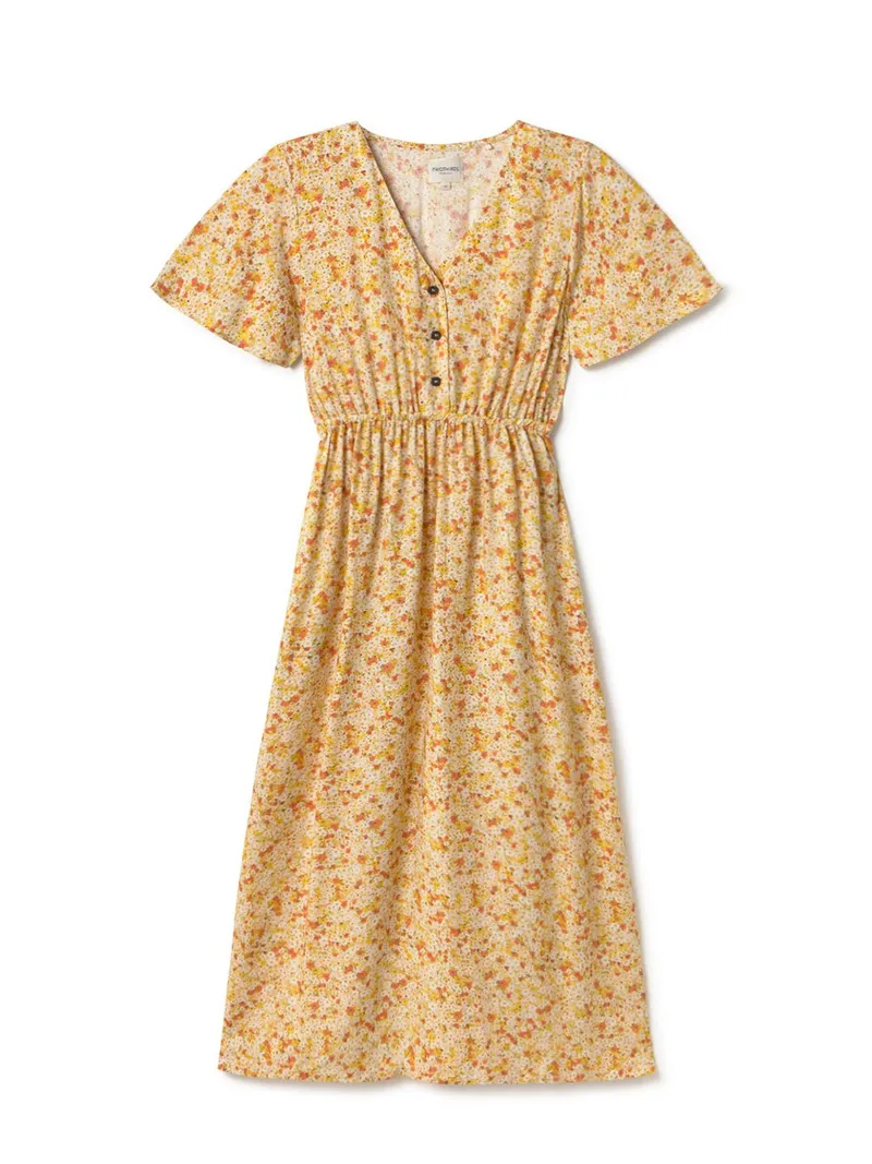 TWOTHIRDS TWOTHIRDS Damen vegan Kleid Balandra Golden Flowers Gelb, Gelb, – Produktbild 2 von 2