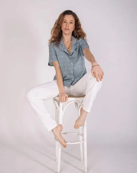 Aatise Aatise Oversize-Bluse mit kubanischem Zavi 100% EcoVero, Blau, – Produktbild 3 von 4