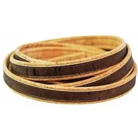 Kork Deko Kork-Deko Band aus Kork-Stoff | flach 14 mm braun mit beigem Rand | Korkschnur zum Basteln – Produktbild 1 von 1