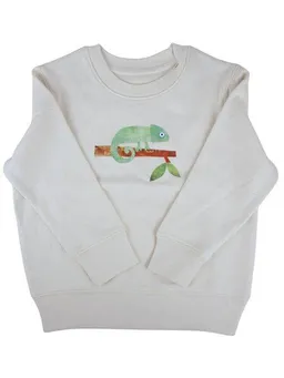 MelaDi Meladi Kinder Sweater aus Biobaumwolle - Chamäleon auf Natural White – Produktbild 1 von 1