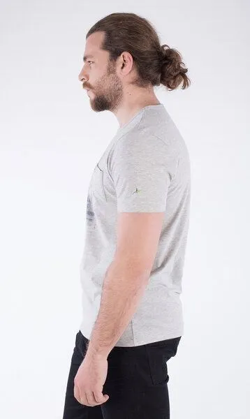 ORGANICATION ORGANICATION MOR-2219 HERREN T-SHIRT, Grau meliert, – Produktbild 3 von 3