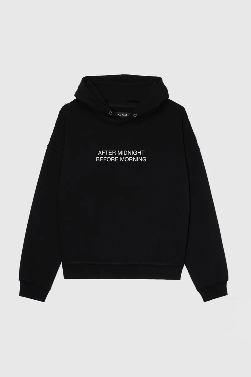 BOHEMA BOHEMA Damen vegan Hoodie Den Ganzen Tag Die Ganze Nacht Schwarz, Schwarz, – Produktbild 2 von 2