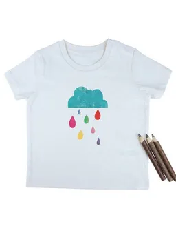 MelaDi Meladi Kinder Shirt aus Biobaumwolle - Regenwolke auf Eco Heather – Produktbild 1 von 1