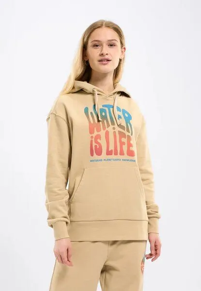 KnowledgeCotton Apparel KnowledgeCotton Apparel Kapuzenpullover WATERAID aus Bio-Baumwolle, Safari (beige), – Produktbild 2 von 2