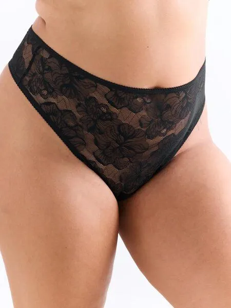 erlich textil erlich textil Sleek Lace String für Frauen aus Polyamid in schwarz, Schwarz, – Produktbild 2 von 3