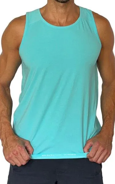 M23 M23 Herren Tank Top Bio-Baumwolle, Modell "Kobe", Türkis, – Produktbild 4 von 4