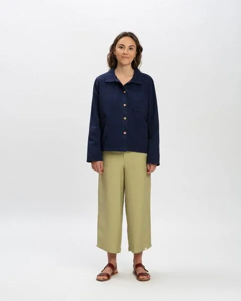 MATONA Matona Hemdjacke aus Baumwolle für Frauen / Twill Classic Jacket, Navy, – Produktbild 3 von 4