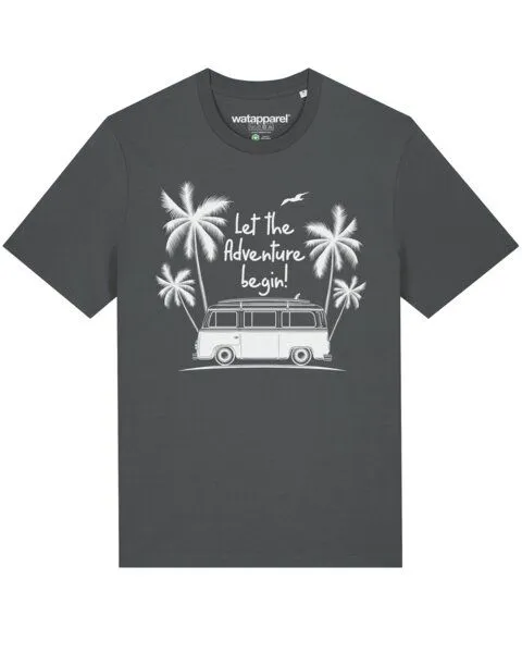 watapparel watapparel T-Shirt Unisex Let the adventure begin, Anthracite, – Produktbild 1 von 4