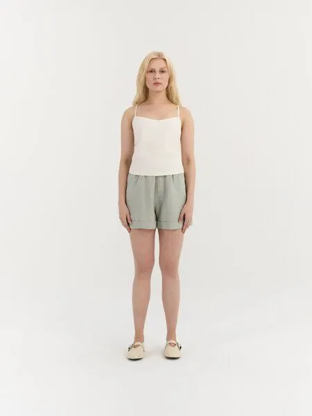 AmourLinen AmourLinen Leinen-Shorts MIA, Sage green (grün), – Produktbild 1 von 2
