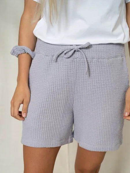 FUXBAU FUXBAU Frauen Waffelstrick Shorts, Lavendel, – Produktbild 2 von 4