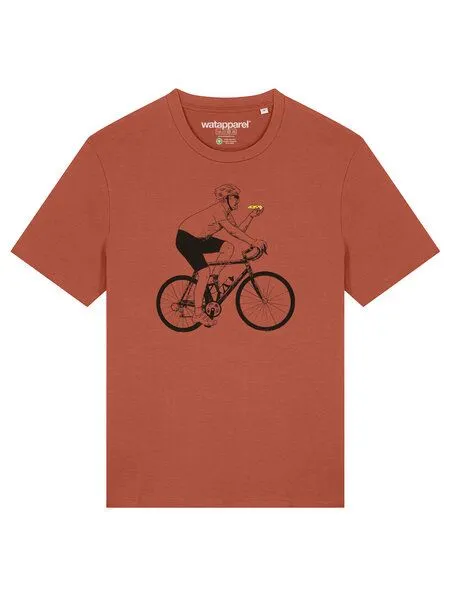 watapparel watapparel T-Shirt Unisex Fahrrad und Pizza, Heritage brown, – Produktbild 2 von 3