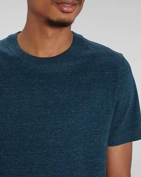 YTWOO YTWOO Herren schweres Bio T-Shirt. Männer Premium Basic Shirt. Heavy Cotton, Dark heather demin, – Produktbild 2 von 4