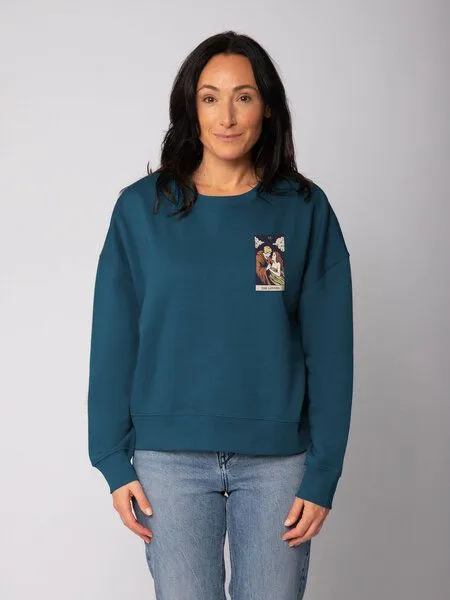 watapparel watapparel Sweatshirt Frauen Tarot The Lovers, Deep teal, – Produktbild 2 von 2