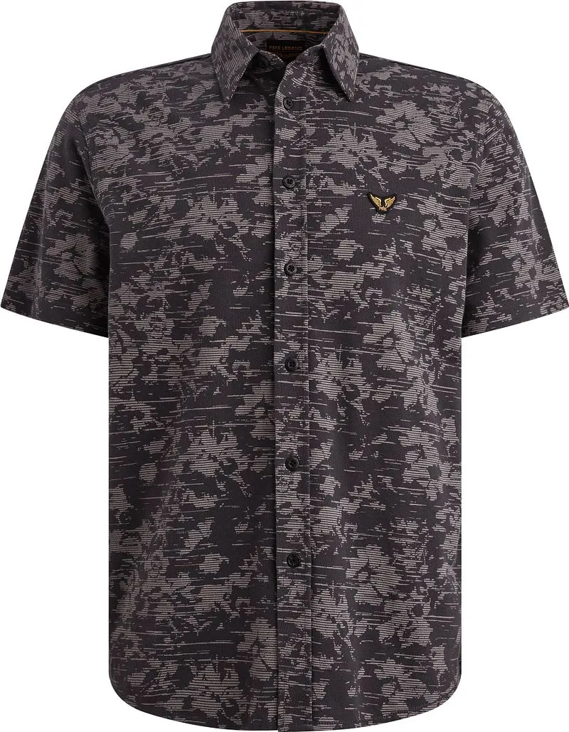 PME Legend PME Legend Short Sleeve Hemd Druck Graphite - Größe L, Grau, – Produktbild 2 von 4