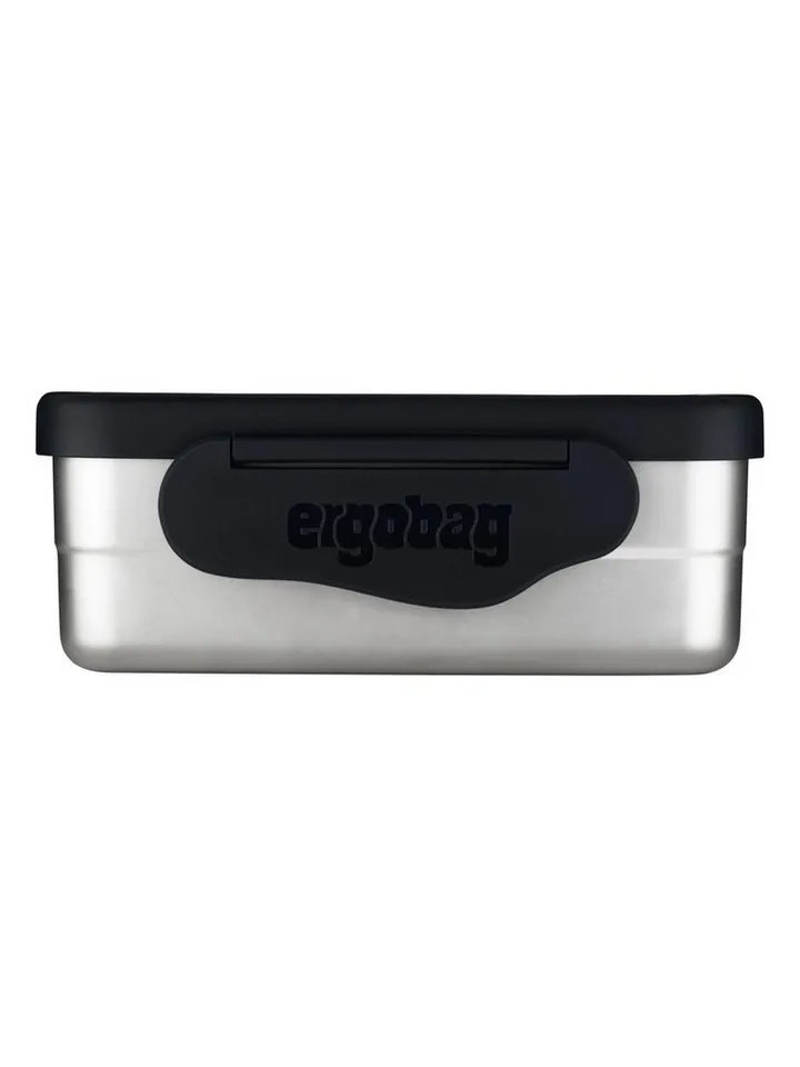 Ergobag Ergobag Lunchbox Edelstahl Brotdose, Edelstahl, (Edelstahl Brotdose, 3-tlg., 1x Brotdose, 1x Trennfach), spülmaschinengeeignet bis 45 Grad, Handwäsche empfohlen, Schwarz, – Produktbild 2 von 4