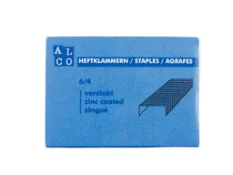 ALCO Heftklammern 6/4, verzinkt, Heftleistung ca. 25 Blatt, 2.000 Stk. – Produktbild 1 von 1