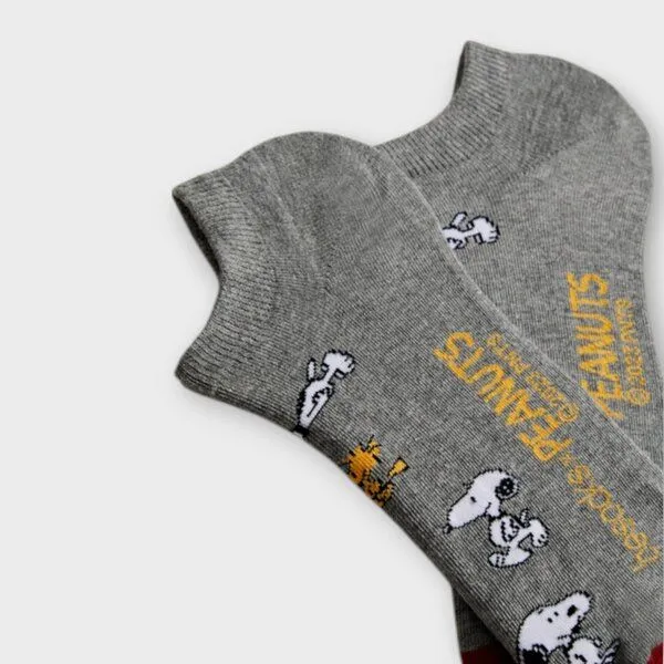 BeSocks BeSocks Sneaker Socke Bio-Baumwolle - SNOOPY, Grau, – Produktbild 2 von 3