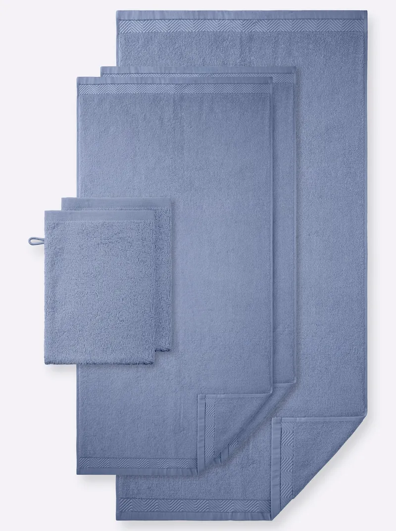 wäschepur Handtuch taubenblau, Taubenblau, – Produktbild 2 von 3
