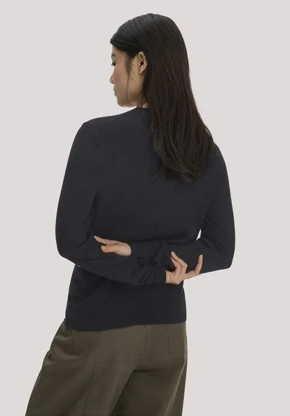 hessnatur hessnatur Pullover Regular aus reiner Bio-Merinowolle, Schwarz, – Produktbild 2 von 4
