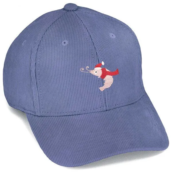 LIGARTI Bestickte Cord Cap – Jean–Luc die Weihnachtsgarnele – LIGARTI Tiermanufaktur, Taubenblau, – Produktbild 1 von 4
