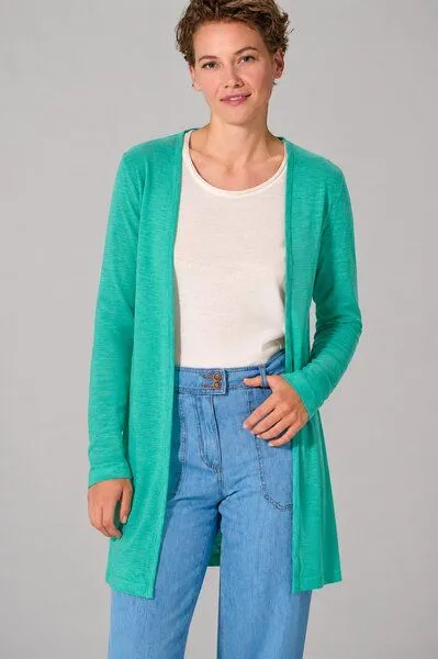 HempAge HempAge Lange Jersey Damenjacke Hanf/Biobaumwolle, Emerald (grün), – Produktbild 2 von 4