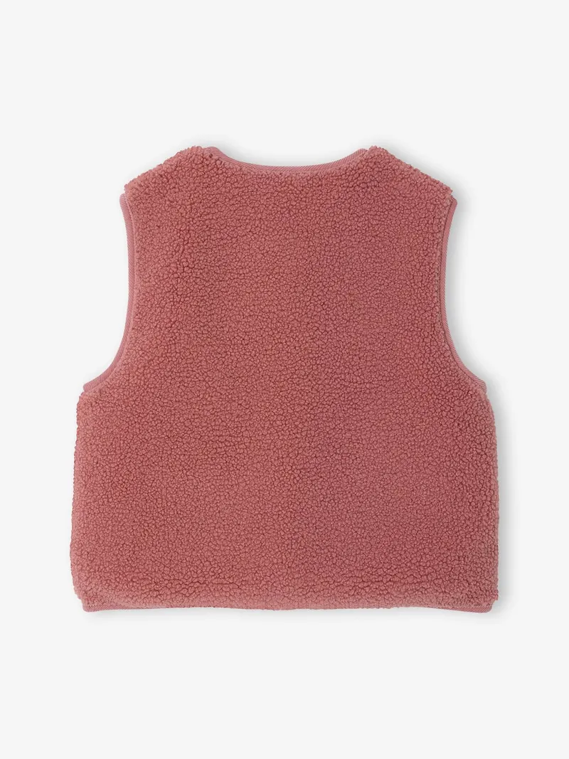 Vertbaudet Mädchen Weste aus Teddyfleece blush, Blush, – Produktbild 2 von 4