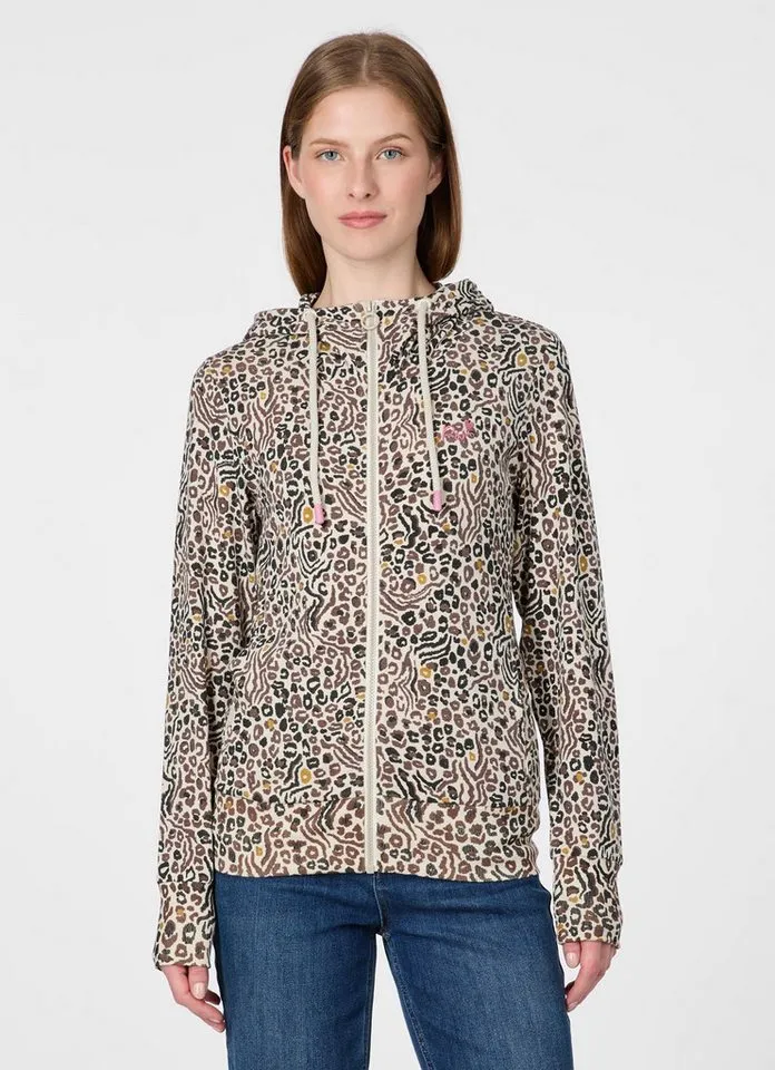 ragwear ragwear Sweatjacke PAYA PRINT Bestseller aus dünner Viskosemischung und Allover-Print, Braun, – Produktbild 1 von 2