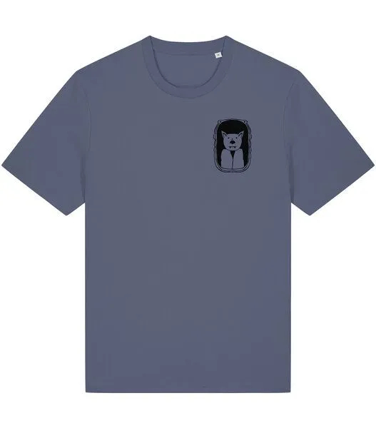 päfjes päfjes Der Graf / Vampir Fledermaus im Bilderrahmen - Unisex Männer T-Shirt Bio & Fair, Blue grey (blau), – Produktbild 3 von 4