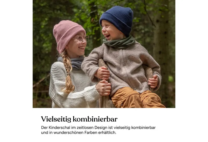 Ehrenkind Strickschal Schlauchschal für Kinder, aus Merino Schurwolle, (Feinstrick), Blau, – Produktbild 2 von 5
