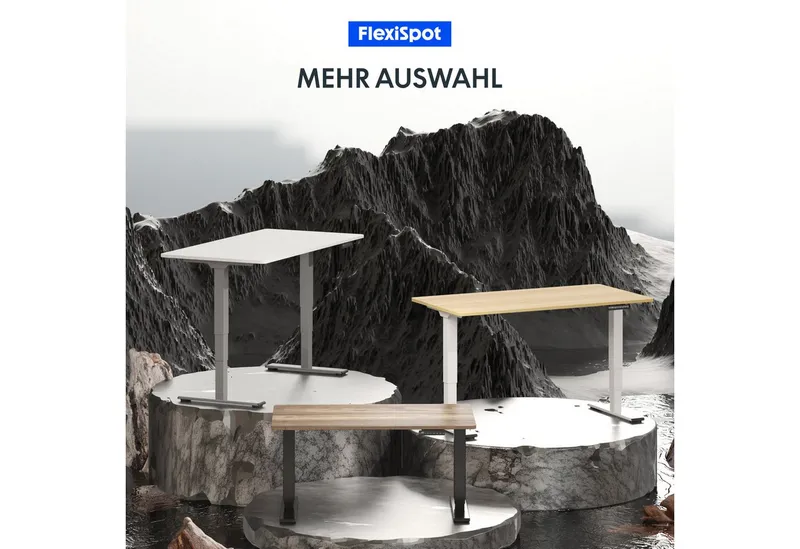 Flexispot Flexispot Schreibtisch Elektrisch Höhenverstellbarer Schreibtisch EC5 LITE mit Dualmotor (25MM einteiliger Tischplatte & 3-fach Teleskop, 4 Speicherhöhen & Antikollisionssystem), 120x80/140x80/160x80/180x80, Weiβ | walnussbraun, – Produktbild 3 von 5
