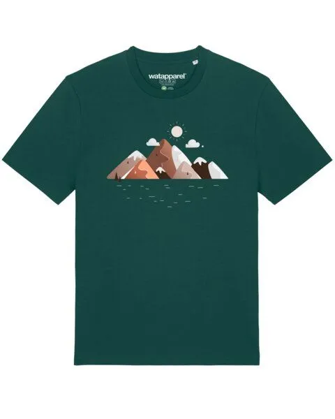 watapparel watapparel T-Shirt Unisex Mountains & Moon, Glazed green, – Produktbild 1 von 3