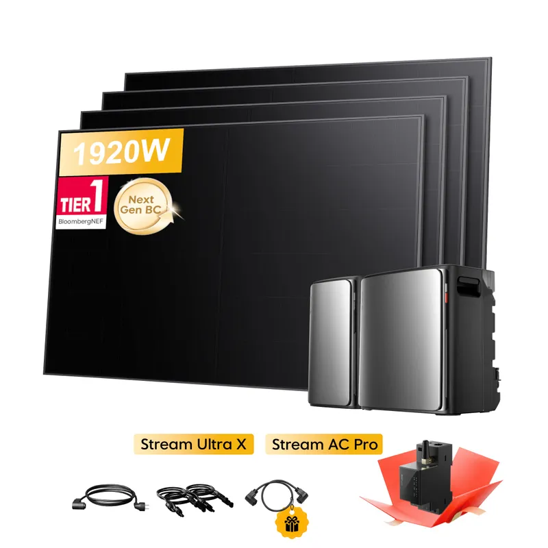 EcoFlow EcoFlow Stream Ultra X, All-in-One Speicher für Balkonkraftwerke, mit 4 x 480Wp Sunpro BC Bifazial Full Black Solarmodul, by Powerness - Stream Ultra X + Stream AC Pro | 5760Wh / Gratis Smart Meter / Selbstabholung – Produktbild 1 von 1