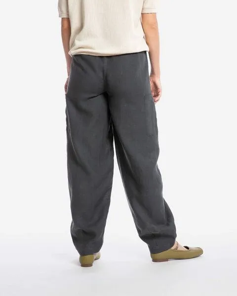 MATONA Matona Lange Hose | Barrel Leg Pants | aus Leinen, Black, – Produktbild 2 von 4