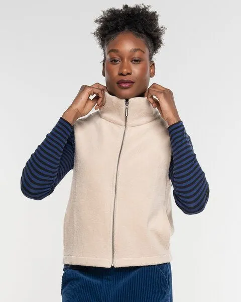 Alma & Lovis Alma & Lovis Flauschige Weste aus Organic Cotton-Fleece | Teddy Weste, Sesam (natur), – Produktbild 4 von 4