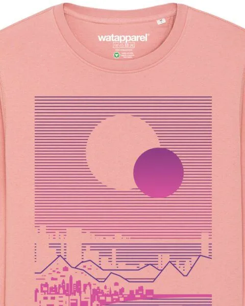 watapparel watapparel Sweatshirt Unisex Sun and Moon Skyline, Canyon pink, – Produktbild 3 von 4