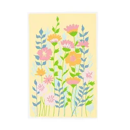 El Puente El Puente Grußkarte aus Papier in Gelb mit Blumen-Motiv | Fair Trade & Handmade aus Indien – Produktbild 1 von 1