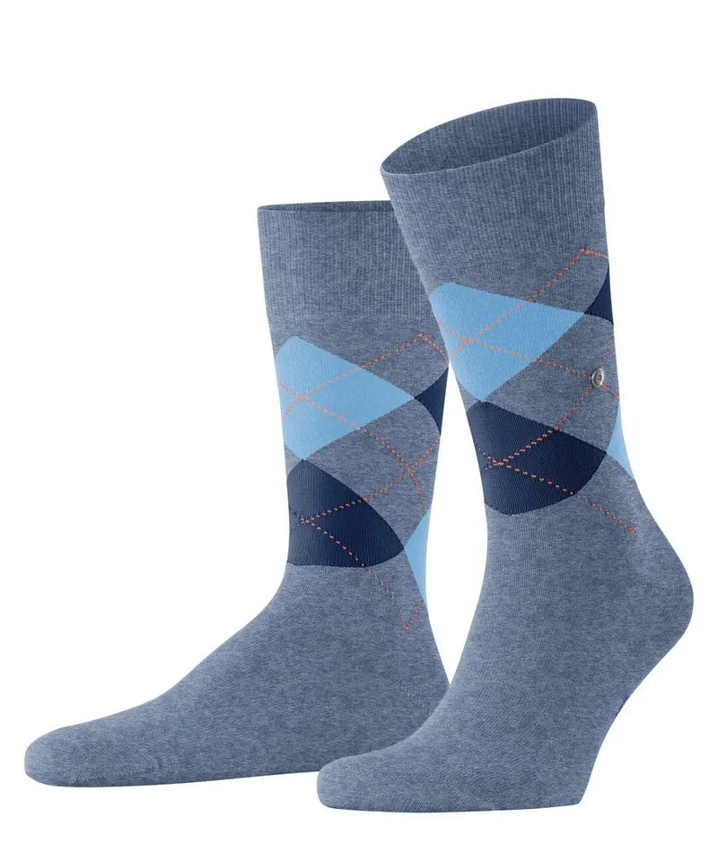 Burlington Burlington Socken King Einheitsgröße 40-46, Argyle-Muster, Burlington-Clip, Blau, – Produktbild 1 von 6