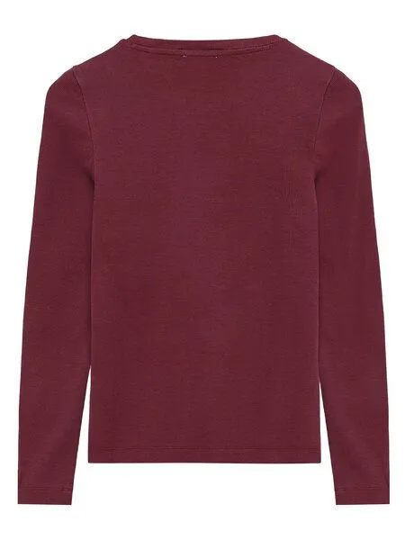 KnowledgeCotton Apparel KnowledgeCotton Apparel Rib-Longsleeve, Burgundy, – Produktbild 2 von 3